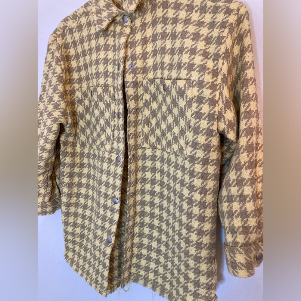 Zara Yellow & Brown Oversized Coat